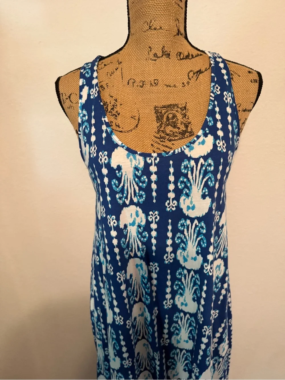 Blue Lily Pulitzer Melle Indigo Get In Line Tank Dress Small